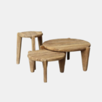 Set Coffee Tables Natural Teak