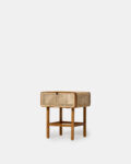 Teak and cane bedside table