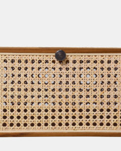 Teak and cane bedside table - Image 3