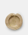 Large grooved teak bowl/trinket dish - 40 cm
