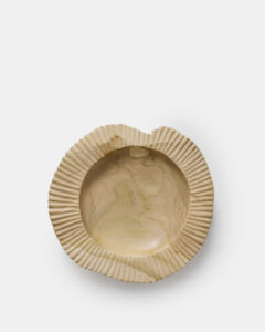 Large grooved teak bowl/trinket dish - 40 cm