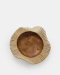 Large grooved teak bowl/trinket dish - 40 cm