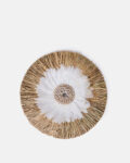 Algian wall decoration made of seagrass, feathers and seashells