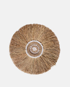 Algian bis wall decoration in raffia and seashells