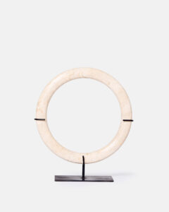 White marble rings on a base