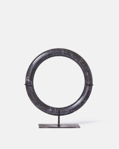 Black marble rings on a base