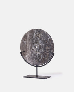 Black marble discs on a metal base - Image 2