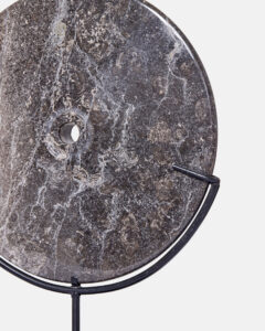 Black marble discs on a metal base - Image 6