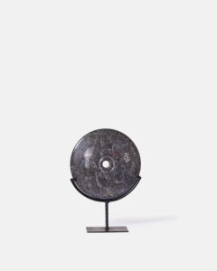 Black marble discs on a metal base - Image 5