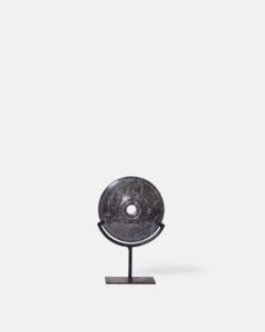 Black marble discs on a metal base - Image 3