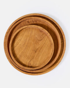 Round teak plate