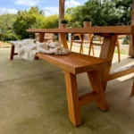 Outdoor bench made from recycled teak - Image 4
